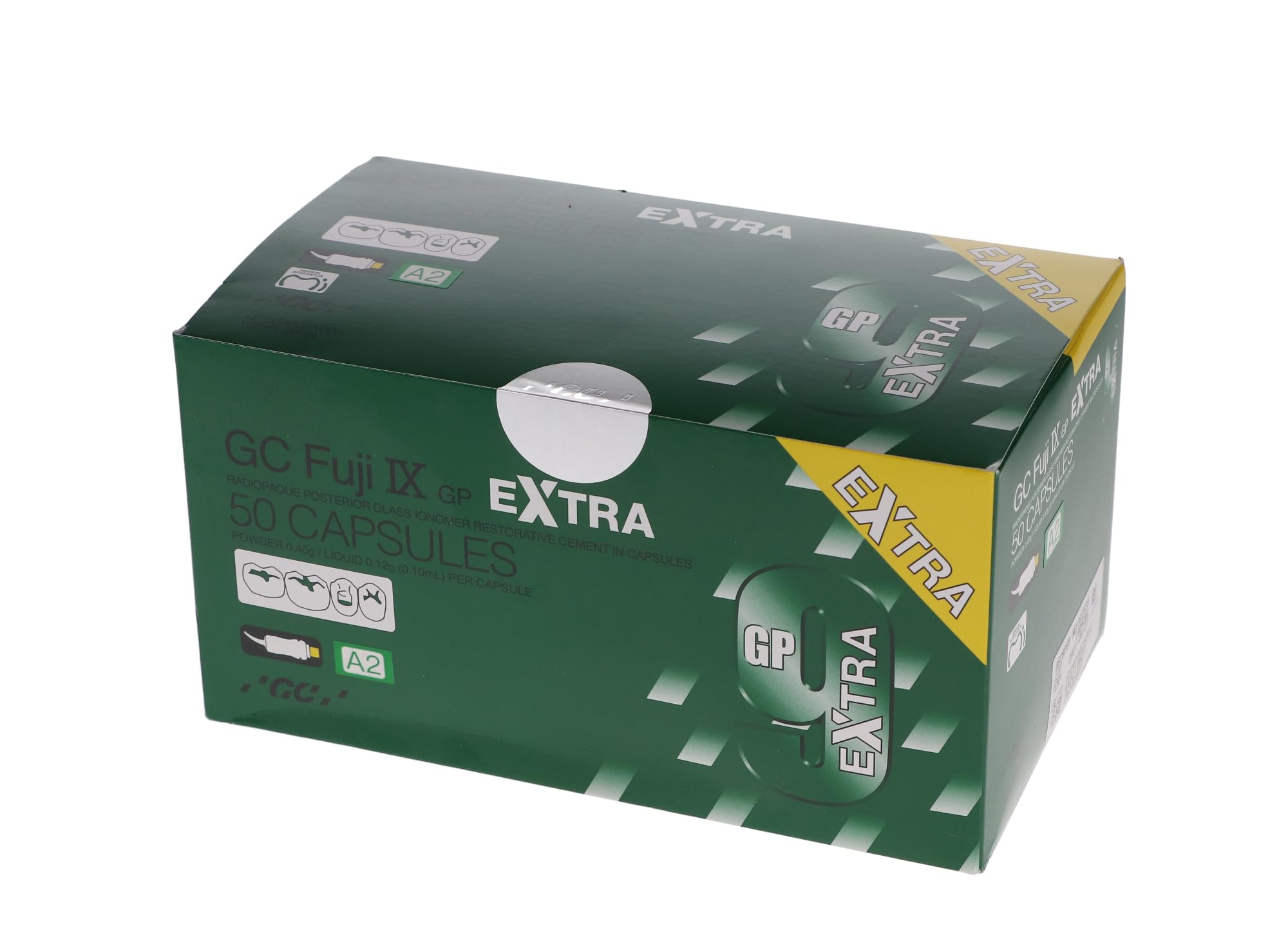 GC America GC-000185 Fuji II LC 1: Restorative, Capsule Pack, A2 Shade, Shape