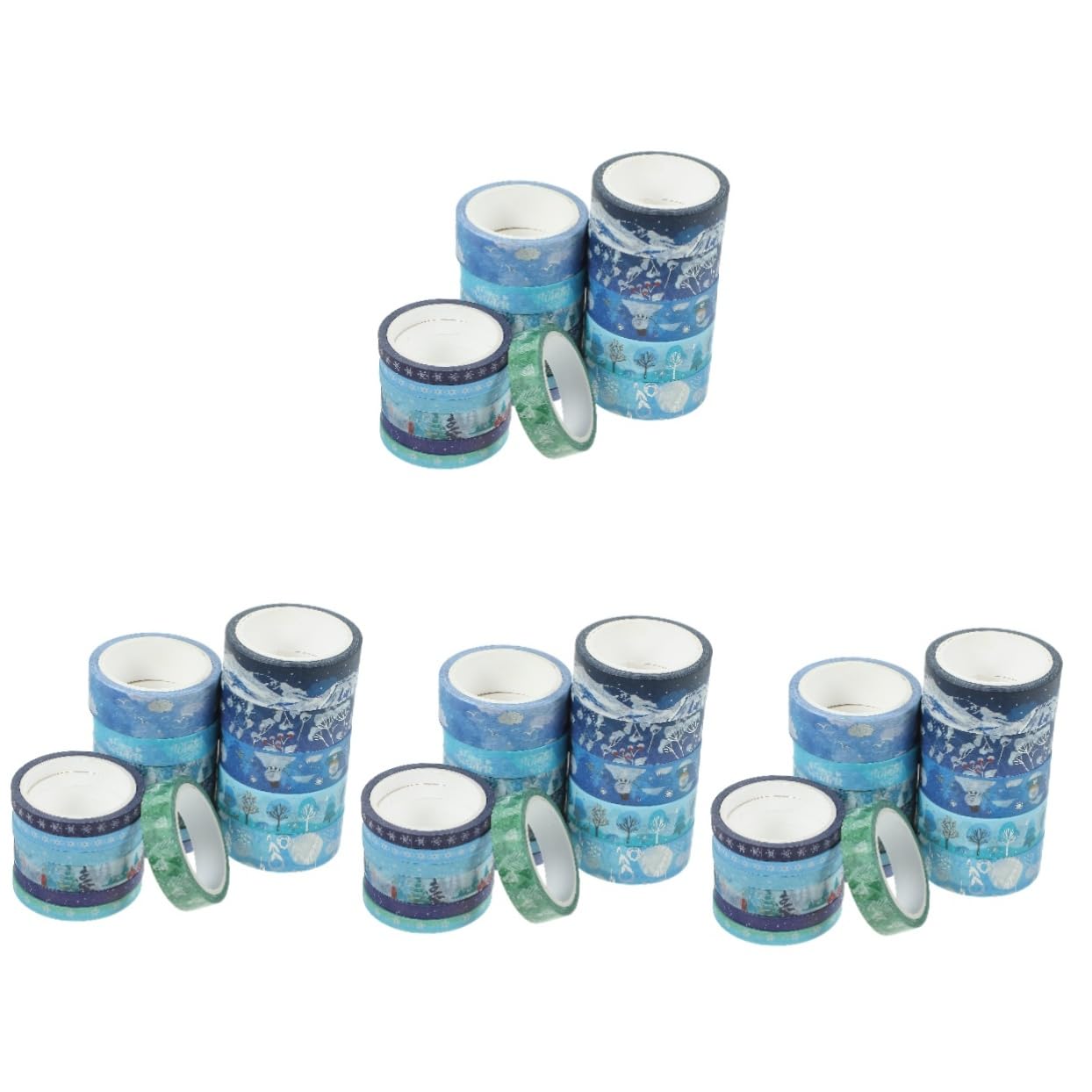 NUOBESTY 76rollen Washi Tape Für Weihnachten Dekorative Selbstklebende Klebebänder Für Scrapbooking Basteln Und Geschenkverpackungen Winterliche Designs