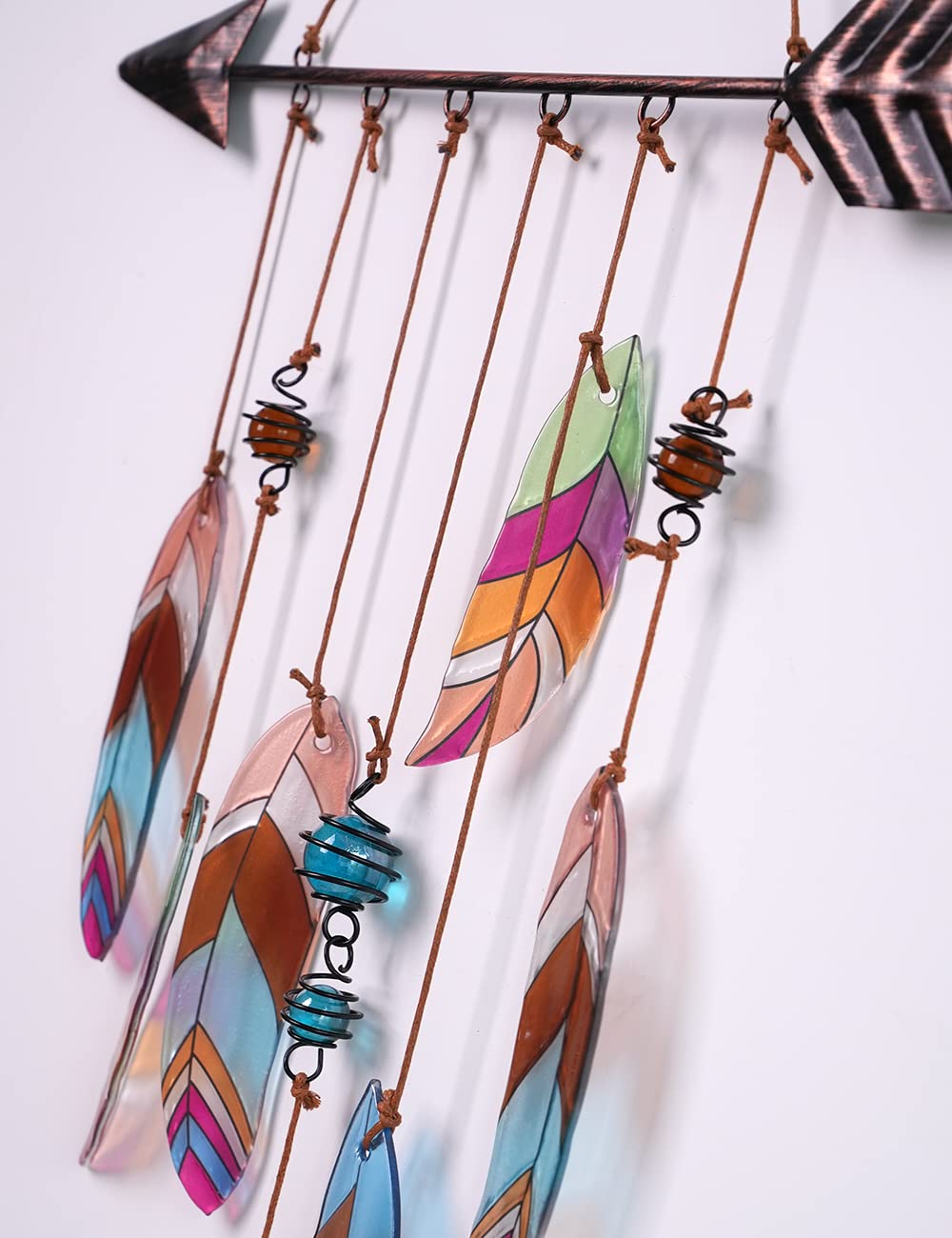 SEINHIJO Carillon à Vent Modern Sculpture Décor Murale Arts Métal Ornament Maison Mémorial Cadeau pour Extérieur Intérieur Maman 49cm