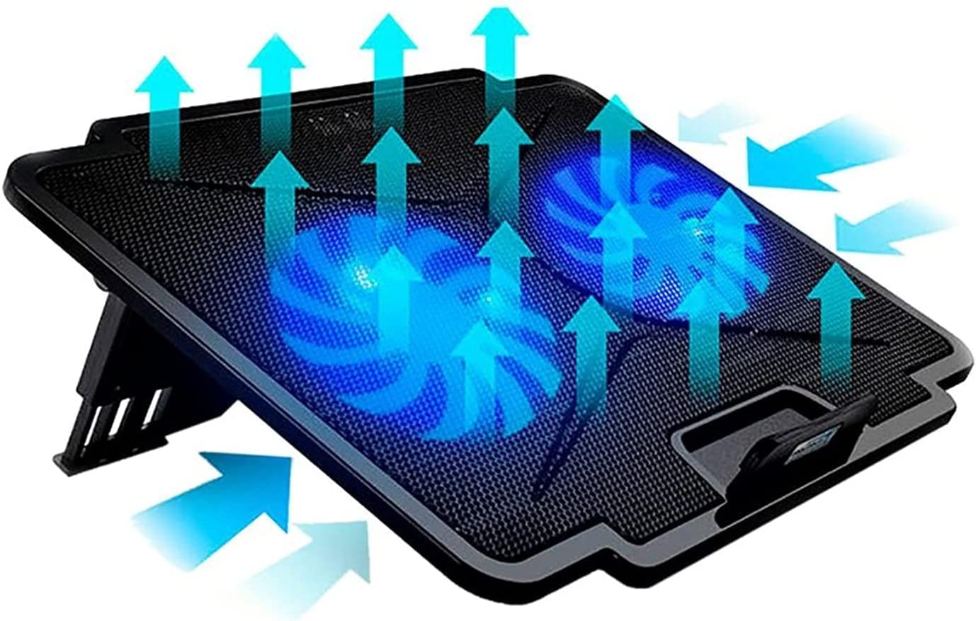 Base Raffreddamento per Laptop Pad di Raffreddamento per Laptop 2 USB 5 Angoli Regolabili Ventola Supporto con Luce per Notebook da 11-15,6 Pollici Accessori per PC Portatili