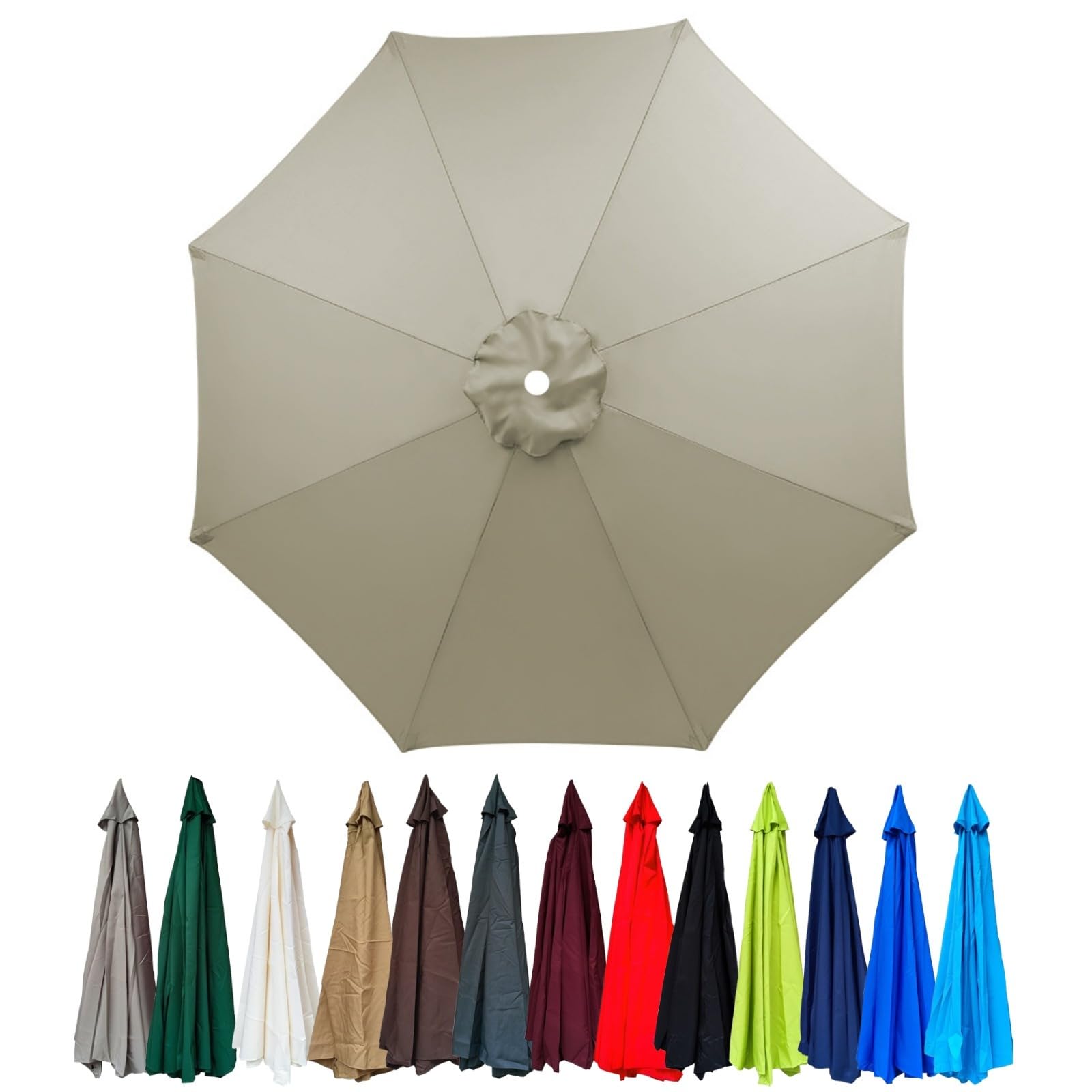 2m-3m Replacement Parasol Canopy, Umbrella Replacement Fabric, Garden Umbrella Replacement Cover, Outdoor Replacement Fabric, 6/8 Arms, replacement parasol fabric cover for Garden Umbrella