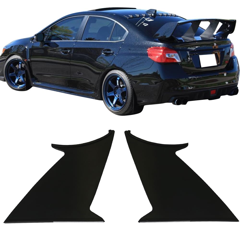 2PC Wing Stabilizer Compatible with 2015-2021 Subaru WRX STI, ABS Unpainted Trunk Boot Lip Spoiler Wing & 3M Tape Add On by IKON MOTORSPORTS