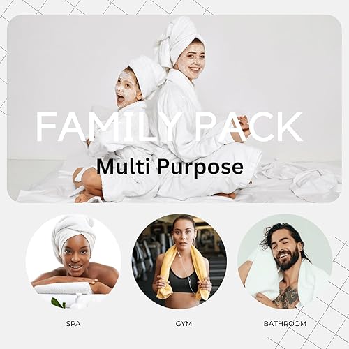 Miniatura 9 de LANE LINEN Juego de toallas de baño para baño, 100% algodón, 6 piezas, absorbentes, secado rápido, 2 paños de lavado a mano para adultos, platino