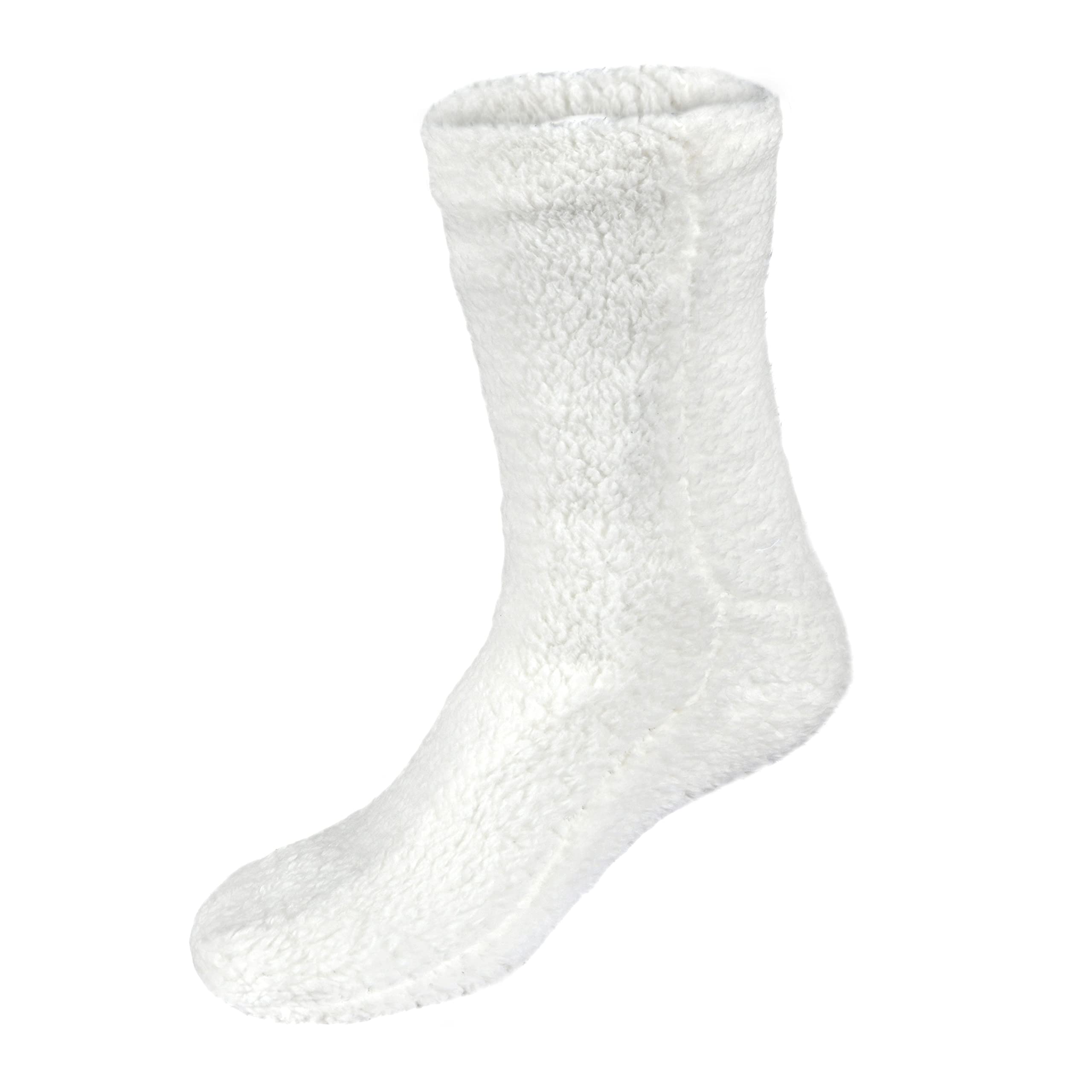 Sleepdown Women's Ladies Teddy Fleece Socks, Cream, M-L