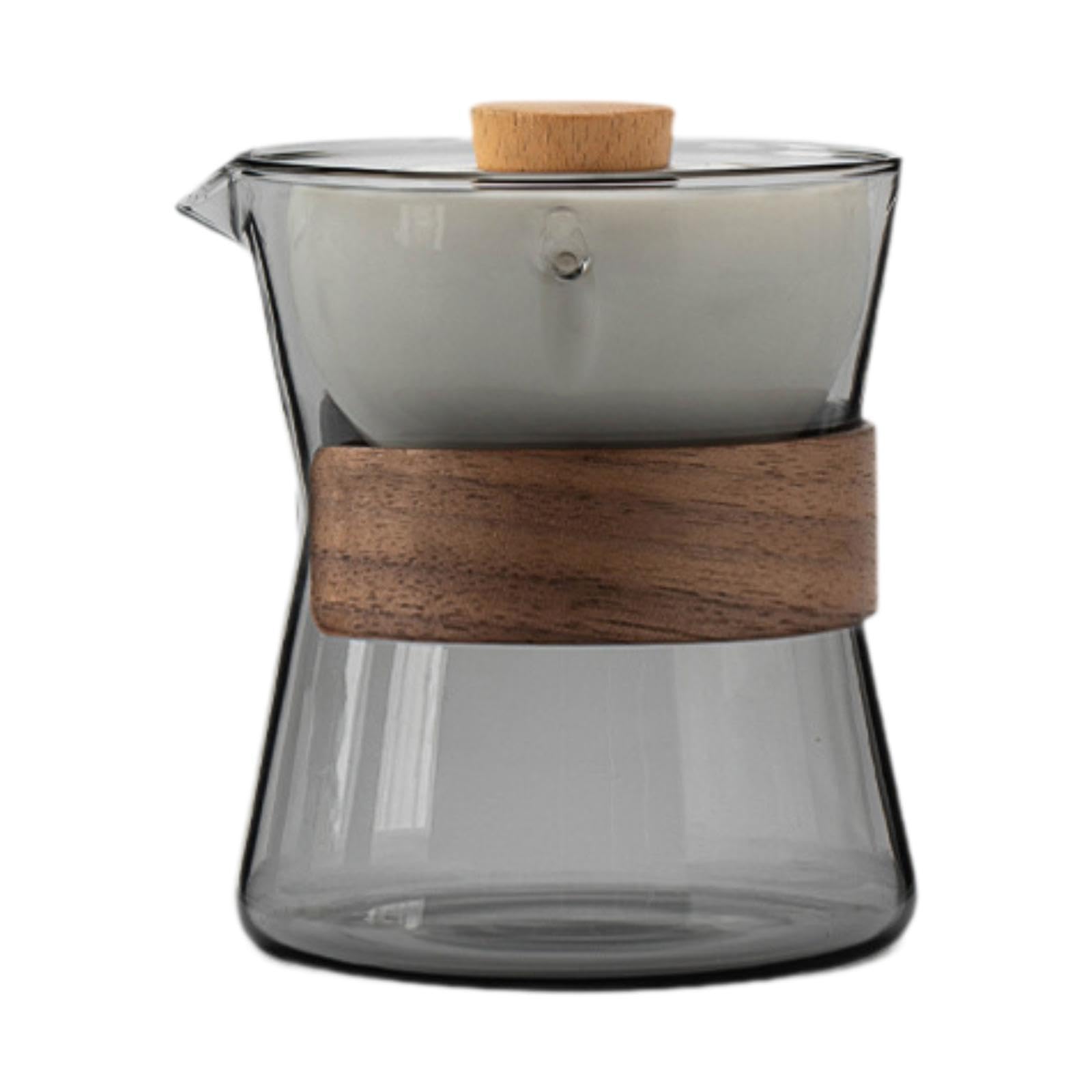 Tetera de vidrio resistente al calor con tapa gris para una infusión perfecta