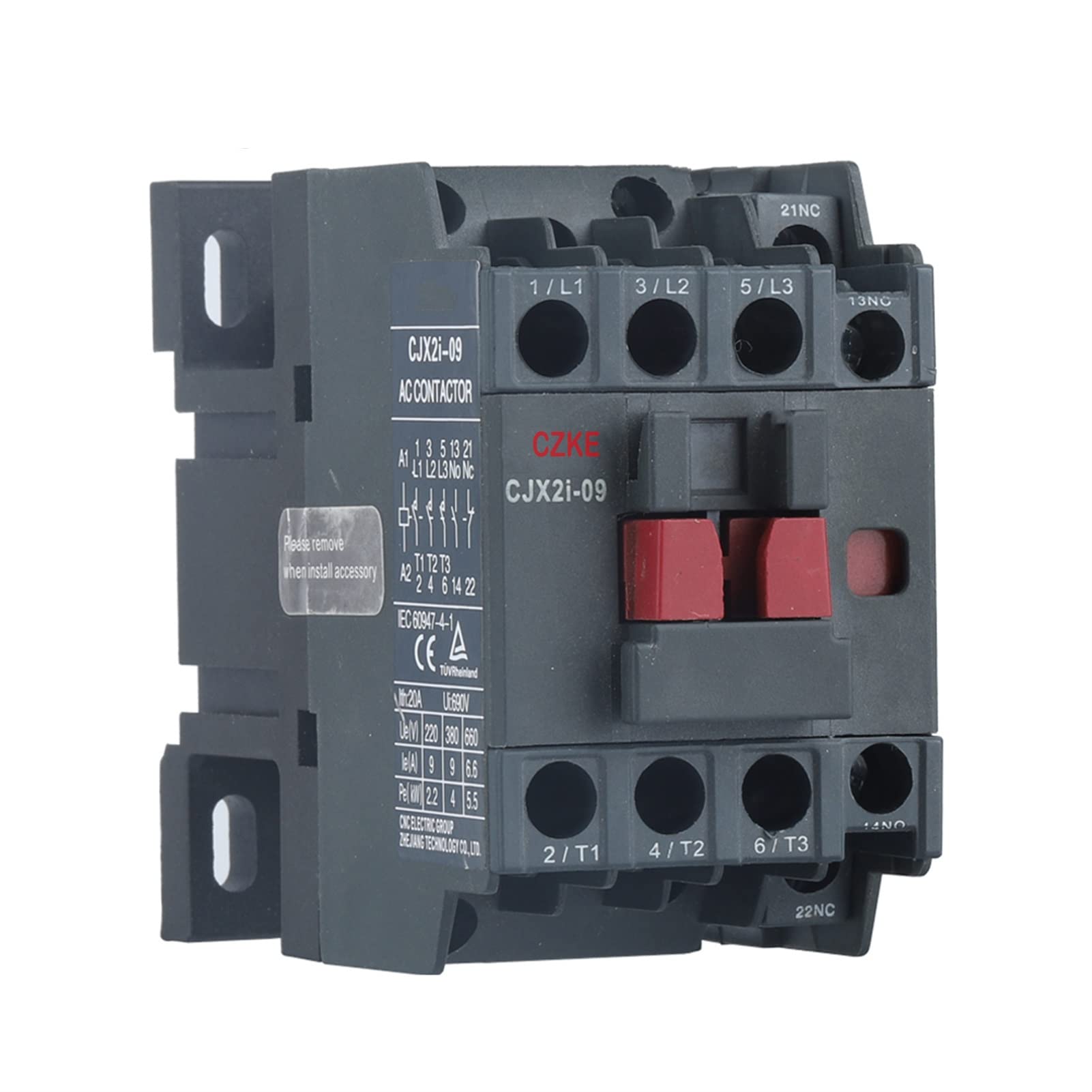 Contacteur AC 220V triphasé 32A rail DIN relais CJX2s pour moteur électrique