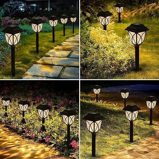 Image of Solar Crystal Lawn Light Garden Landscape Lighting Sun Powered Modern, and Customizable Outdoor Lighting Lanterns Spotlights for Garden Pathway Pack of 2 (Crystal Solar Light)