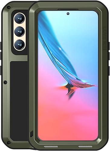 LOVE MEI Funda militar resistente para Samsung Galaxy S22 5G, con protector de pantalla de vidrio templado, a prueba de golpes, a prueba de polvo, a