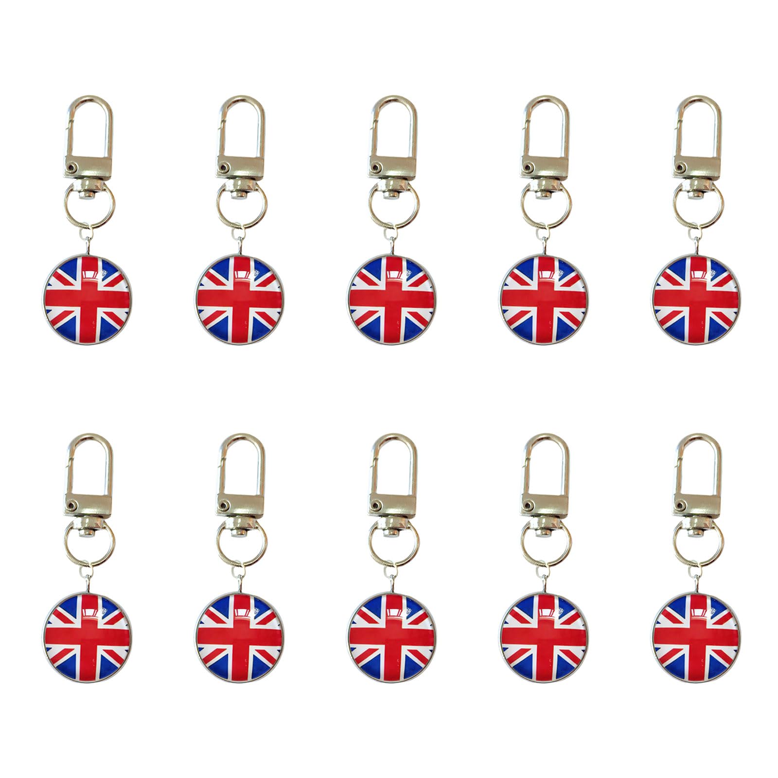 Sbshiouu 10 Piece Soccer Event Theme Keychains Strong Alloy Hook and Glass Organiser Pendant Ornament Tournament Reminder
