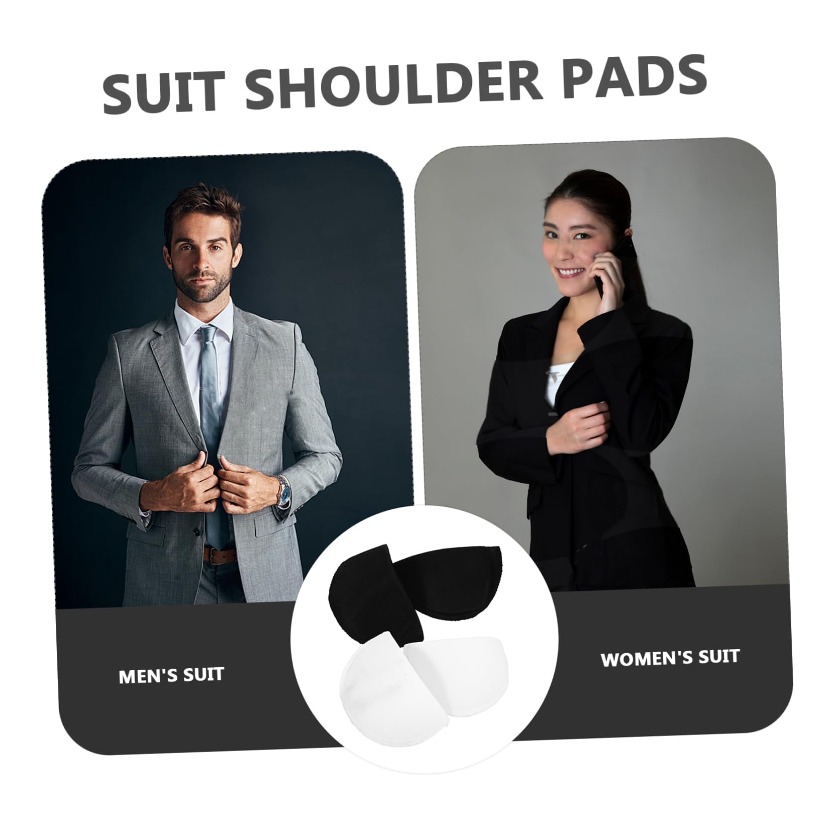 VILLCASE 5sets Fashionable Shoulder Pads for Women Perfect for Coats Blouses Non-Skid Light Invisible 2pairs*5