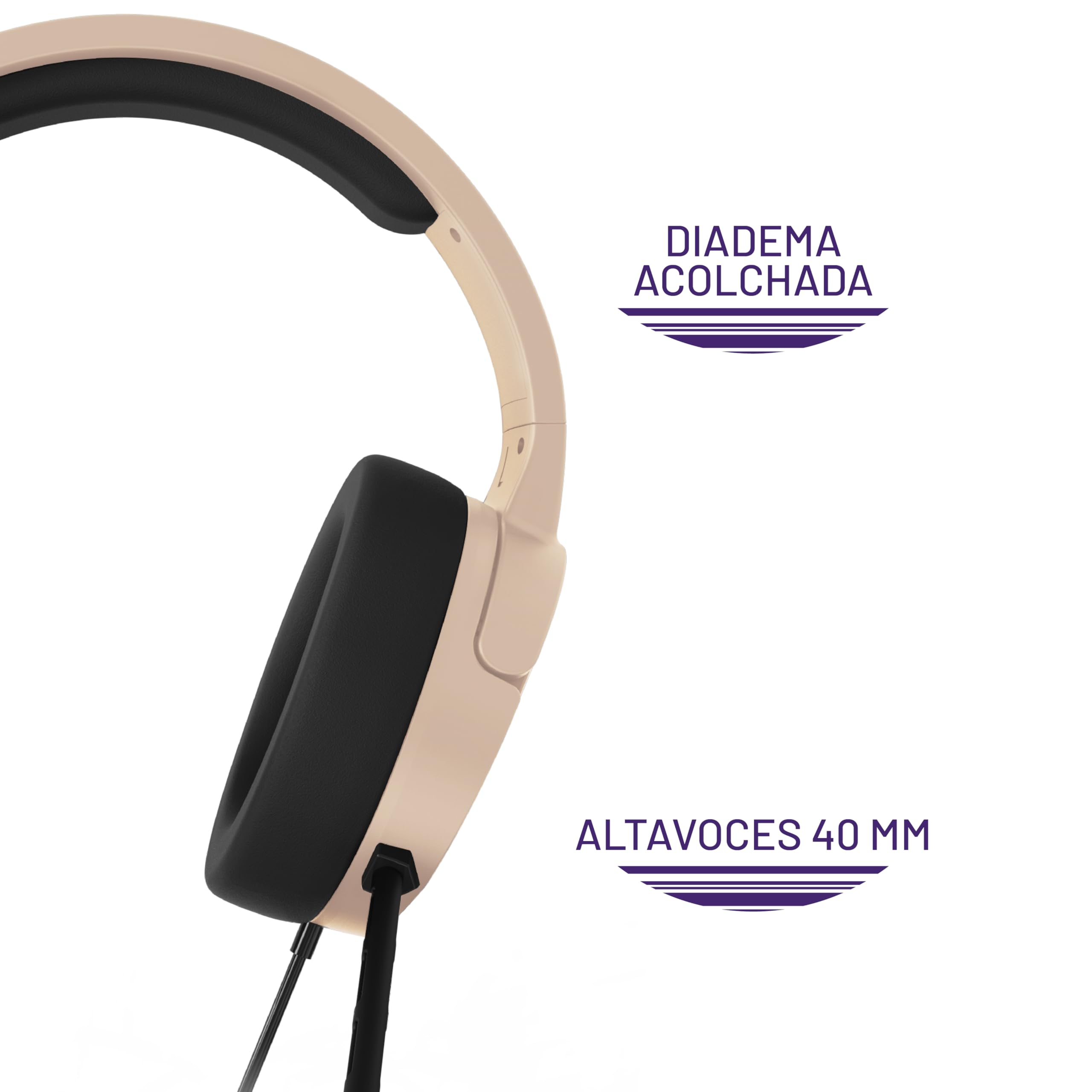 Stealth Panther Sand - Auriculares de Juego Supra-Ear PS4/PS5, Xbox, Switch, PC con micrófono Flexible, Conector Jack de 3,5 mm, Cable de 1,5 m, Ligero, cómodo y Duradero
