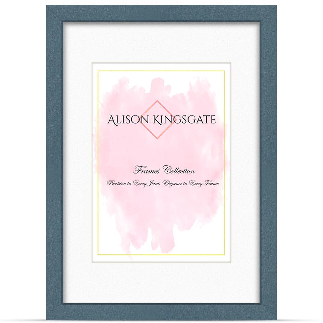 Alison Kingsgate A1 Navy Blue Picture Frame with A2 Mount - Engineered Wood Photo Frame with Precision Cut Cardboard Mount - Ideal for Posters -Sizes & Colours Available โ image 1