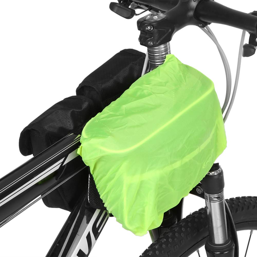 HUIOP bike top tube bag, Cycling Bike Top Tube Bag with Rain Cover Waterproof Mountain Bicycle Front Frame Pannier Bag Pack