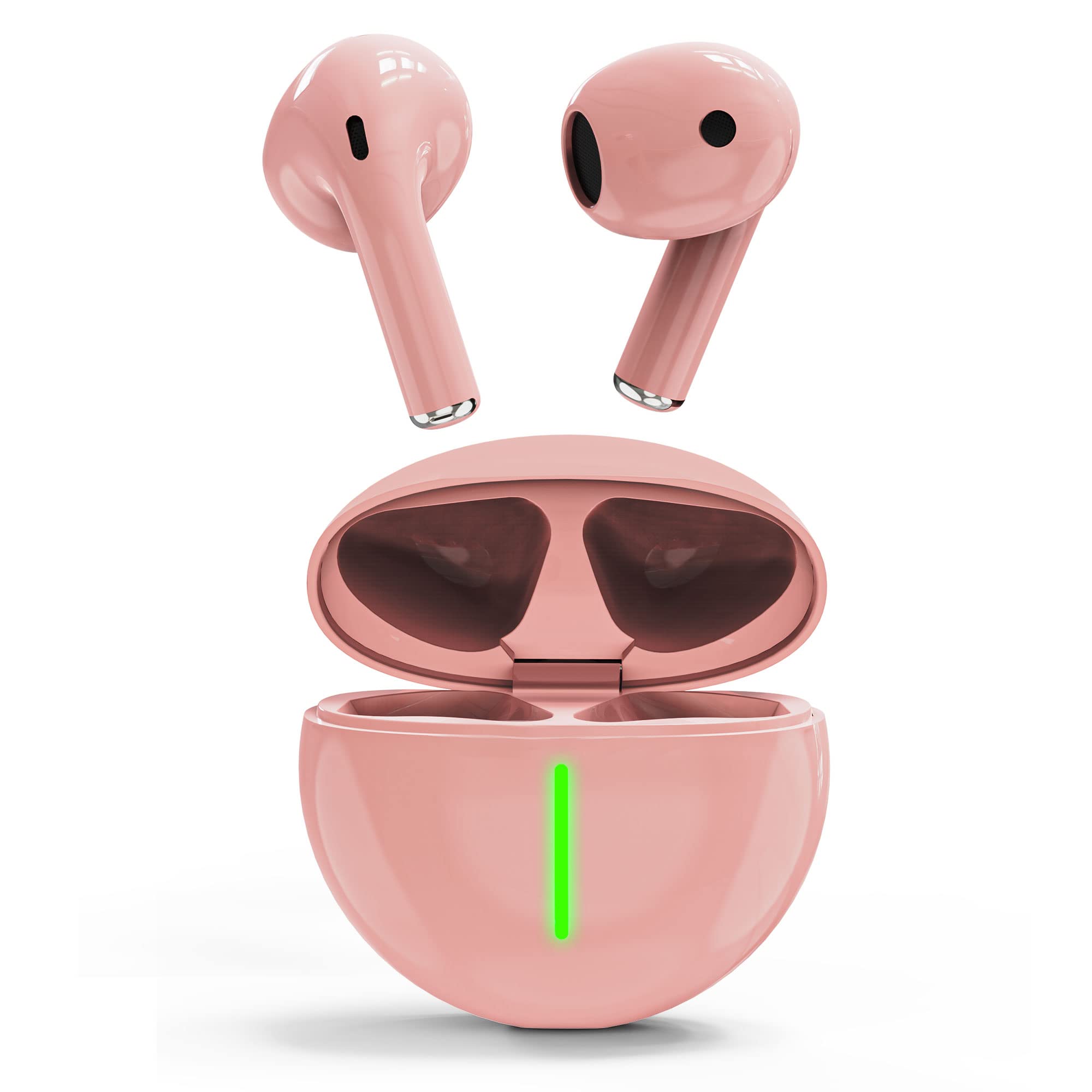 Bluetooth 5.1 in Ear Wireless Headset ipx5 Waterproof Sweat Proof Built-in Sports Microphone 36 Hours Playback time Intelligent Touch Control Stereo Headset (Pink)