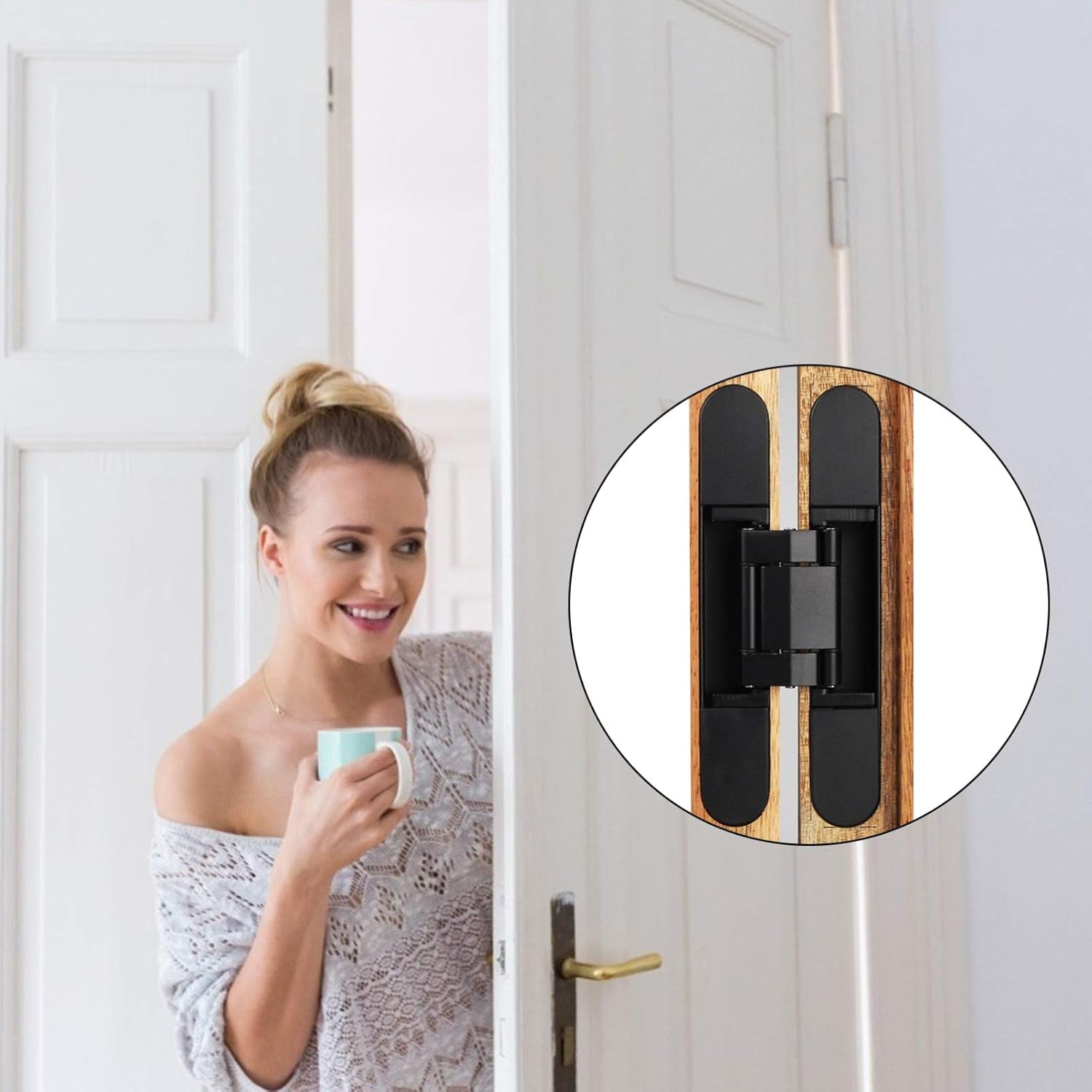 Door Hinges Wooden Box Hinges Jewelry Box Hinge Drawer Hinge Cabinet Hinge Antique Bronze Hinges (Color : Blackx3pcs, Size : 15x6.4x2.25cm)