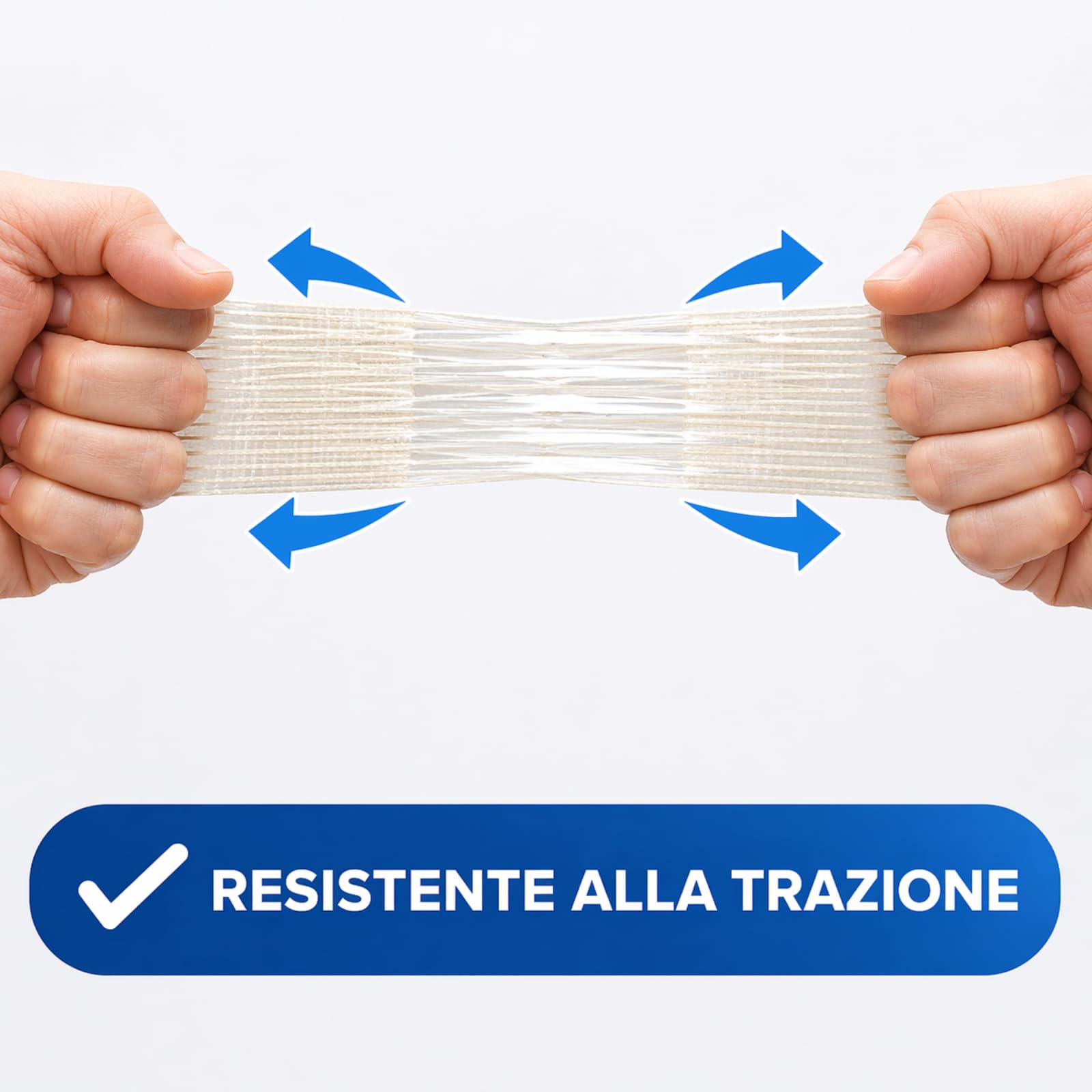 Nastro Adesivo Rinforzato M10 Unidirezionale, Fibre in Vetro, Trasparente, 50 mm x 50 m, Alta Resistenza alla Trazione per Imballaggi Pesanti, Pallet e Fissaggi Industriali (6)