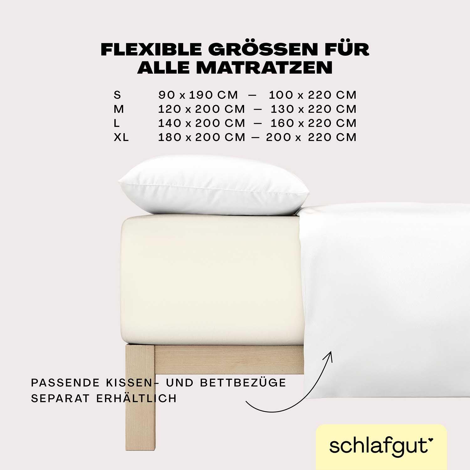 schlafgut Easy Boxspring Spannbettlaken 90x200 cm Jersey, Yellow Light