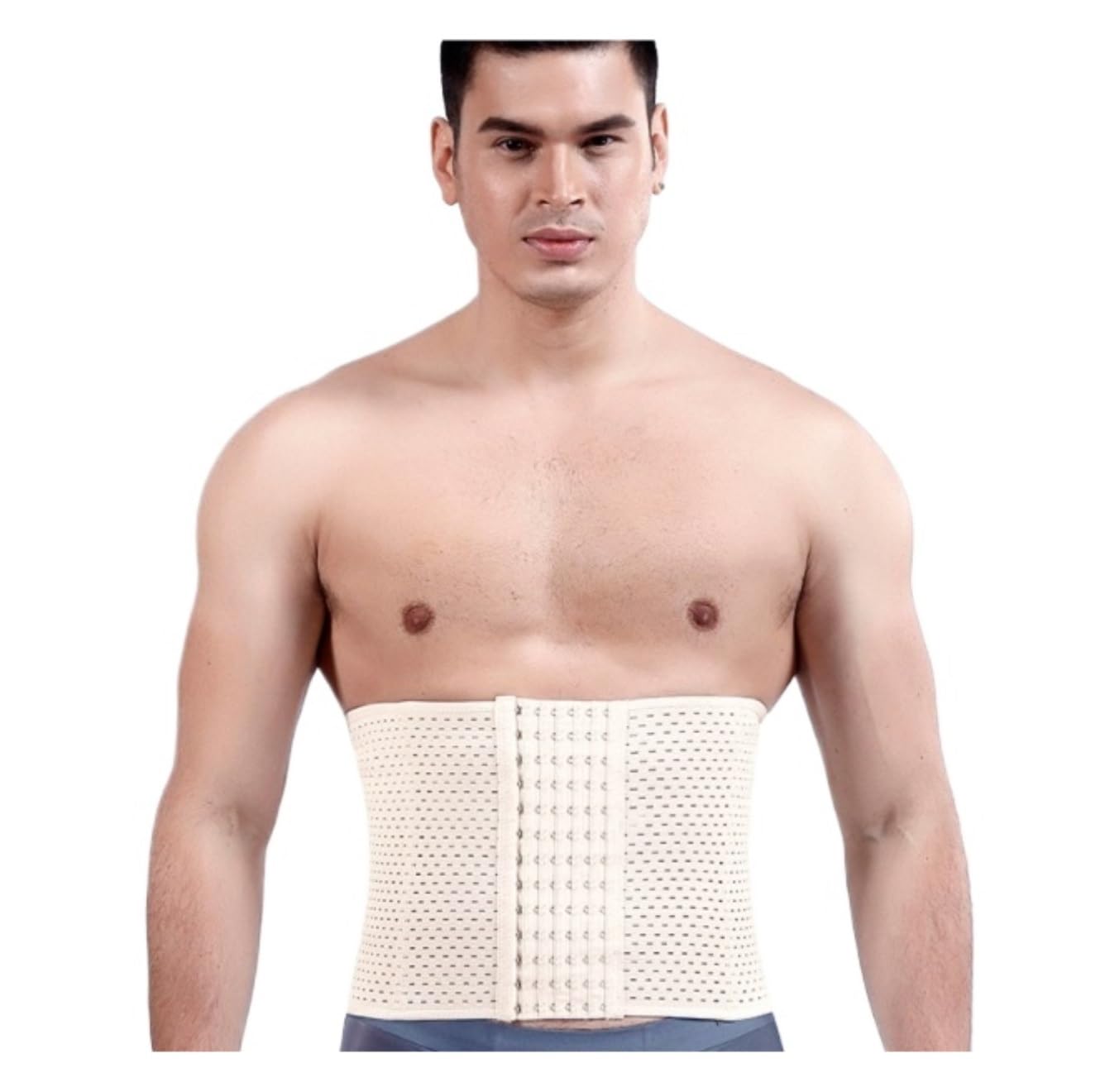 Fascia Lombare Modellatore Addominale Compressione Pancia da Birra Snellente Fasce per Lo Stomaco Fascia per Allenamento Cinture Sportive Corpo Supporto Schiena | Beige,M