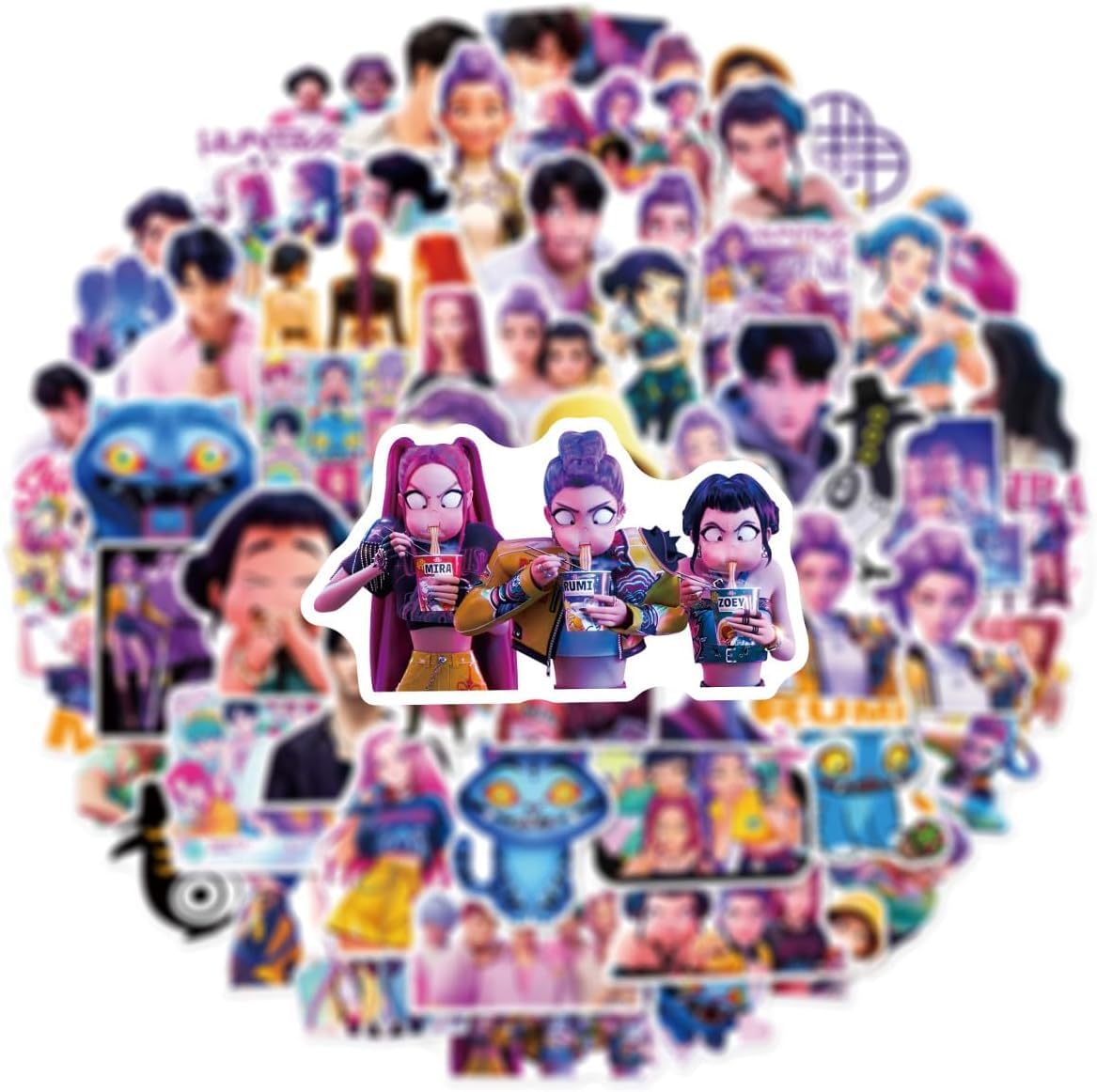 Set di 60 adesivi con personaggi anime, impermeabili, demo Movie, decorazione in vinile per laptop, skateboard, custodia per cellulare, casco, regalo, diario fai da te, adulti e ragazzi