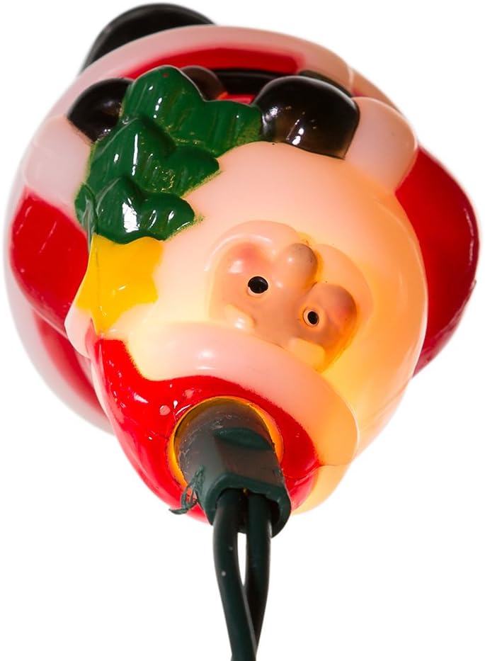 Kurt Adler UL 10-Light Santa with Tree Light Set, 3-Inch