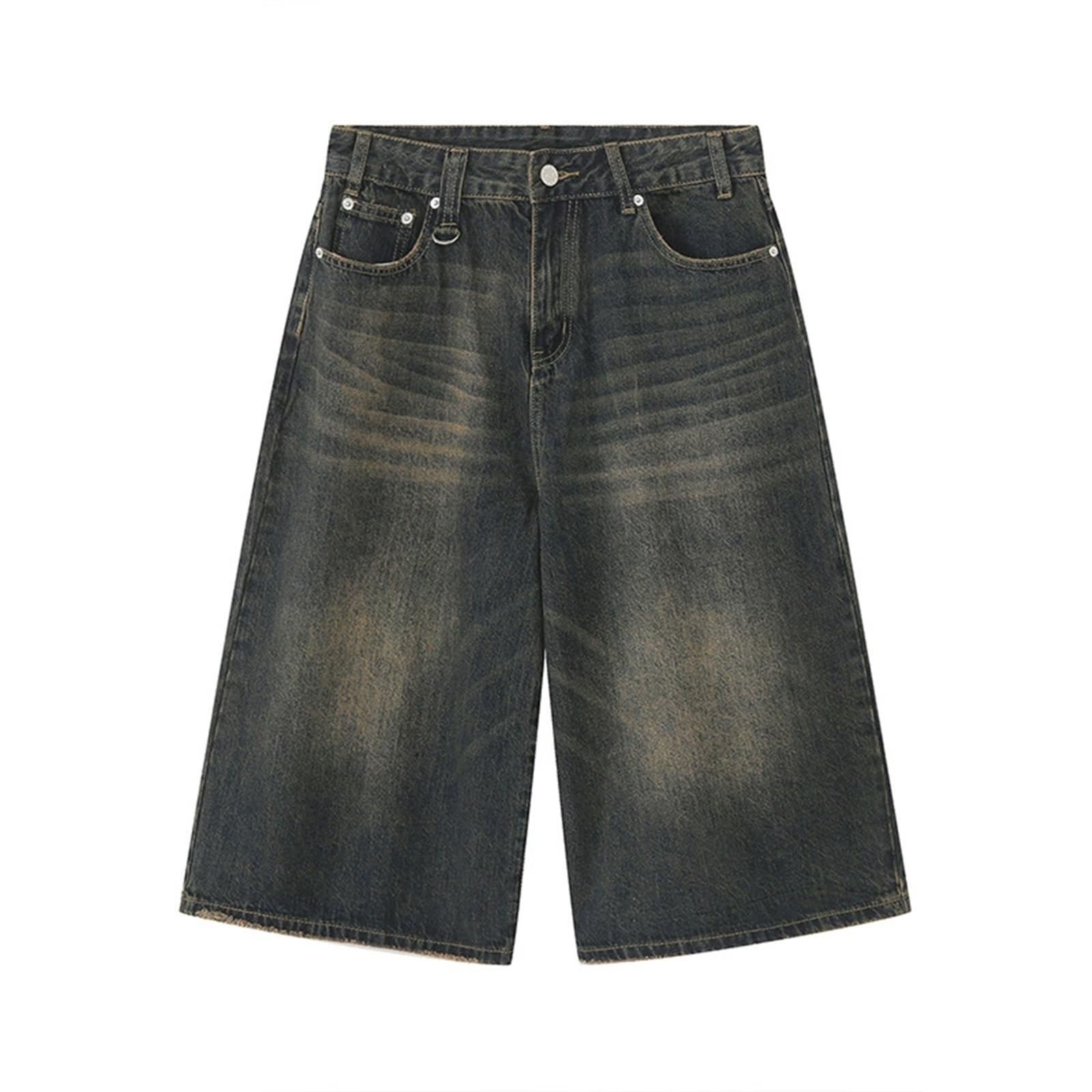 Spodnie Baggy Jeans Bermudy Dla Kobiet w Stylu Y2k Vintage Proste Nogawki Jeansowe Szorty Casual Długość Do Kolan Jeansy Jorts z Kieszeniami