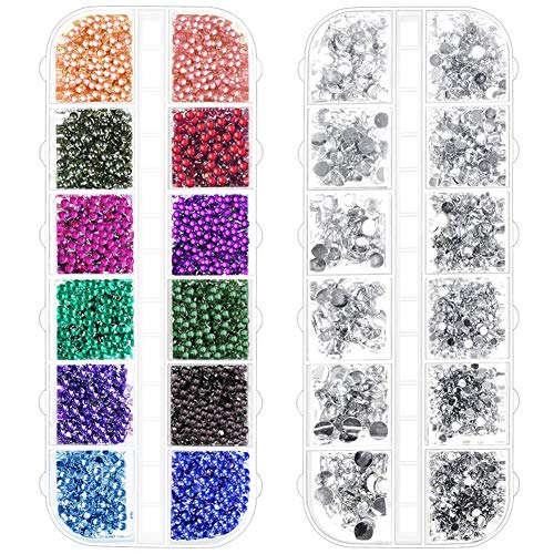 Nail Crystals, Anezus 4700 Pcs Nail Jewels Nail Gems Rhinestones Nail Stones for Nail Decals and Nail Art Supplies