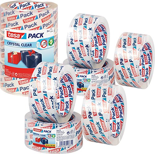 tesa Packband Crystal Clear, kristall-klar, 9 Rollen, 66m x 50mm