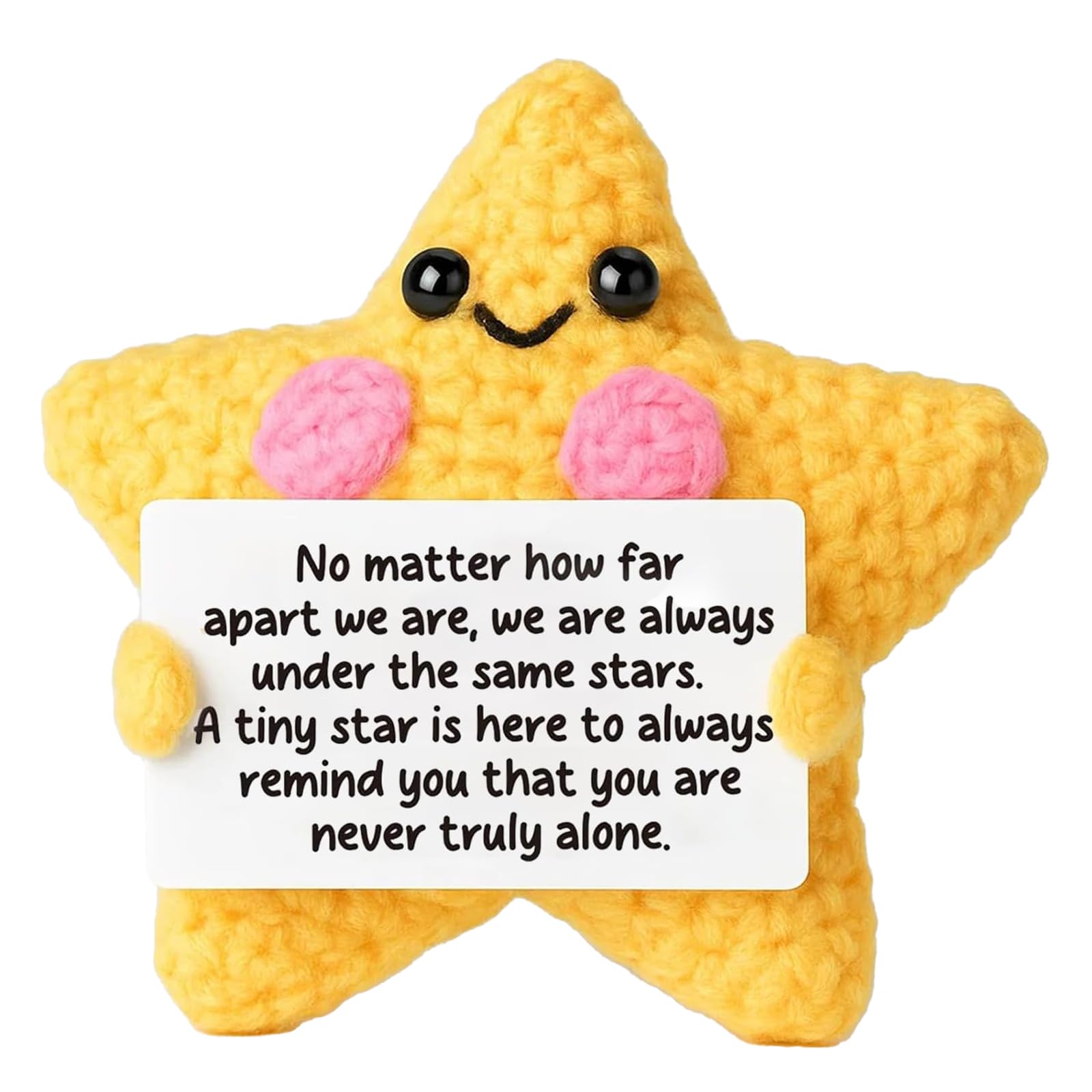 KTJEGE Emotional Support Crochet Gift,Star Positive Crochet Doll with Affirmation Tag,Cute Crochets Gift,Handmade Emotional Support Gifts,for Graduation,Christmas,New Year,Anniversaries Gifts