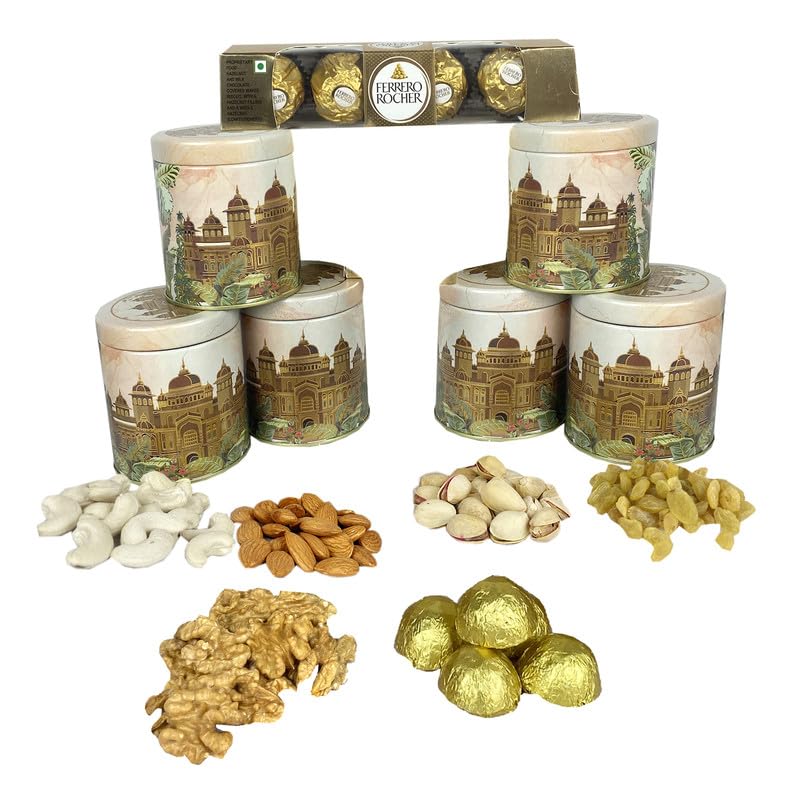 Image of NUTRI MIRACLE Rakhi Dry Fruit Jar - Gift for Brother, Sister, and Family
