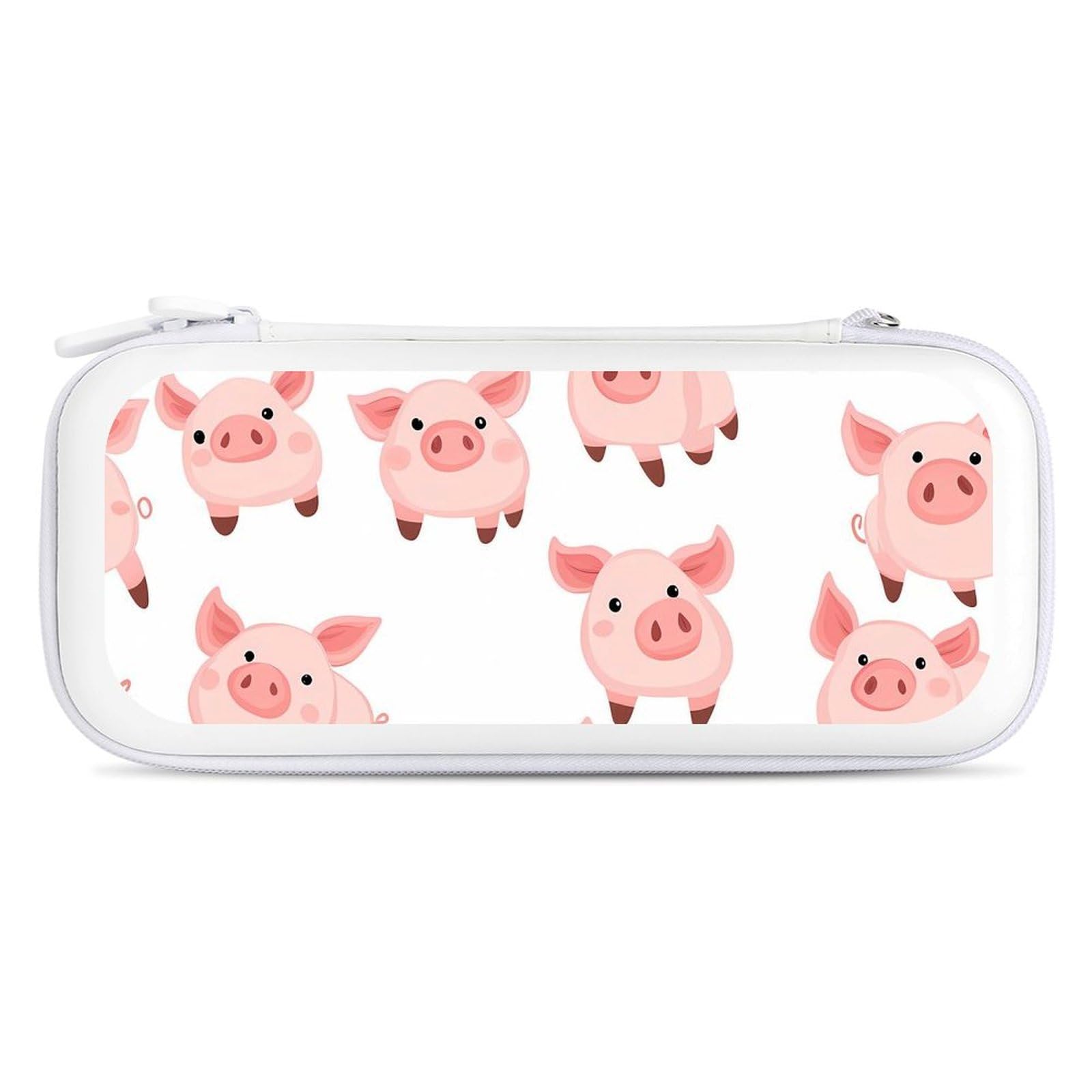 Cute Little Pigs Compatible with Switch Carrying Case Hard Travel Game Bag Pouch with 15 Games Accessories White-style