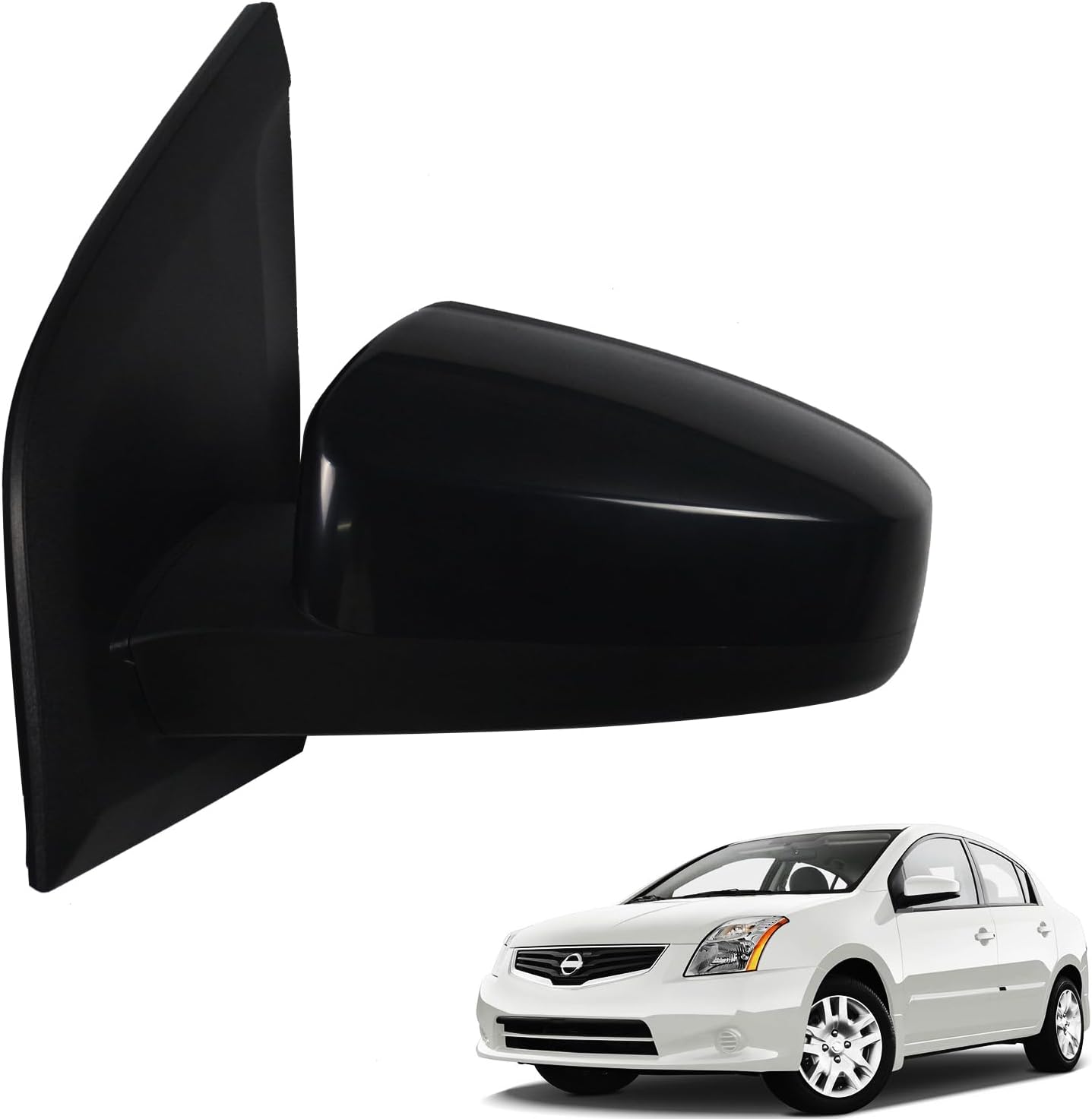 Side Mirror Left Driver Side Car Door Mirror for Nissan SENTRA 2007-2012,POWER Non-Heated |NI1320167 |PAINT TO MATCH(LH)- 3 Wires