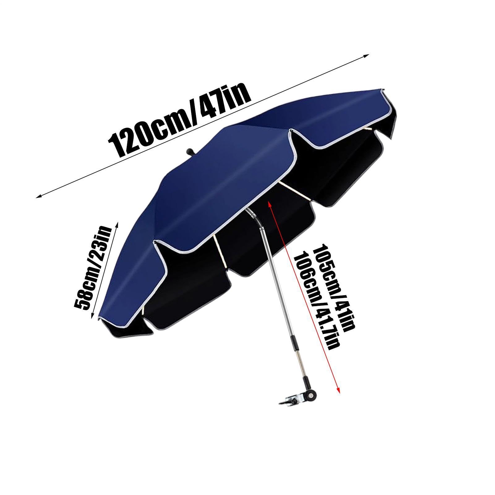 Generico Parasol z klipsem na krzesło - 360° regulowany dach z klipsem i ochroną przed promieniowaniem UV, parasol wędkarski z zaciskami - na zewnątrz kemping plaża ogród wędkowanie balkon wakacje