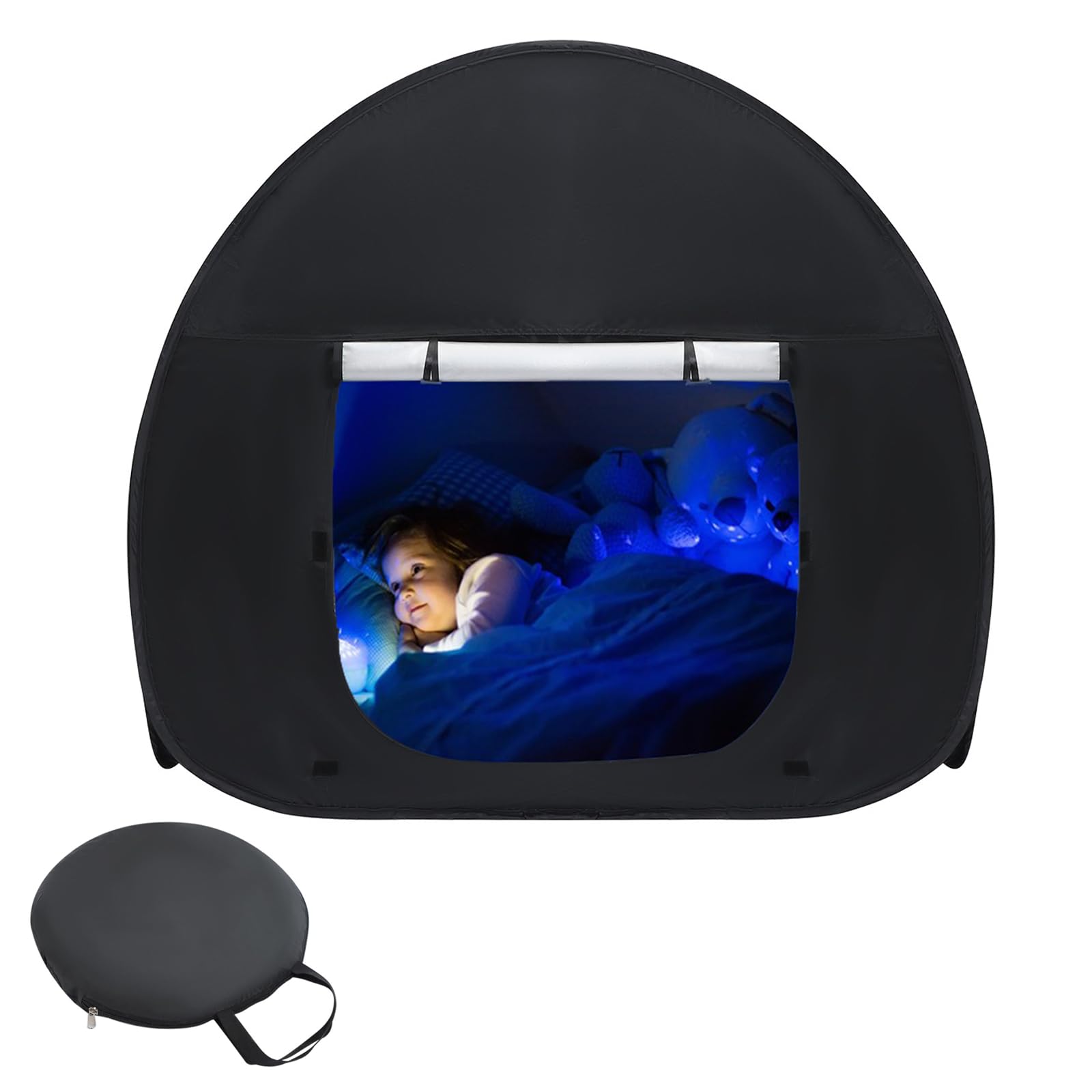 Putentfun Sensory Tent,Calm Down Tent For Children To Play And Relax,Sensory Corner,Black Out Sensory Tents For Autistic Children,Helps With Autism, SPD, Anxiety & Improve Focus 110x110x105cm