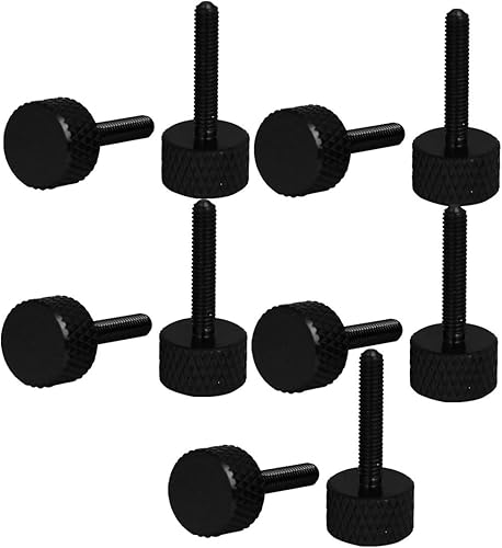 uxcell Tarjeta gráfica de PC para computadora, M3x16mm, tornillos de cabeza moleteada, color negro, 10 unidades