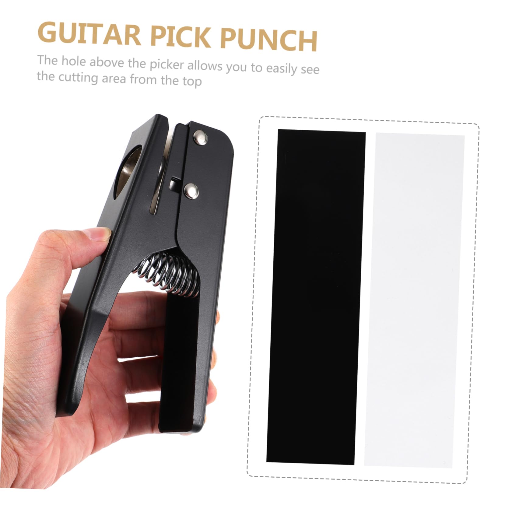 Eisen Gitarrenschlag Werkzeug mit Standard Lochdesign und Silikonpad für Benutzerdefinierte Gitarrenplektren im Eleganten Schwarzen Stil
