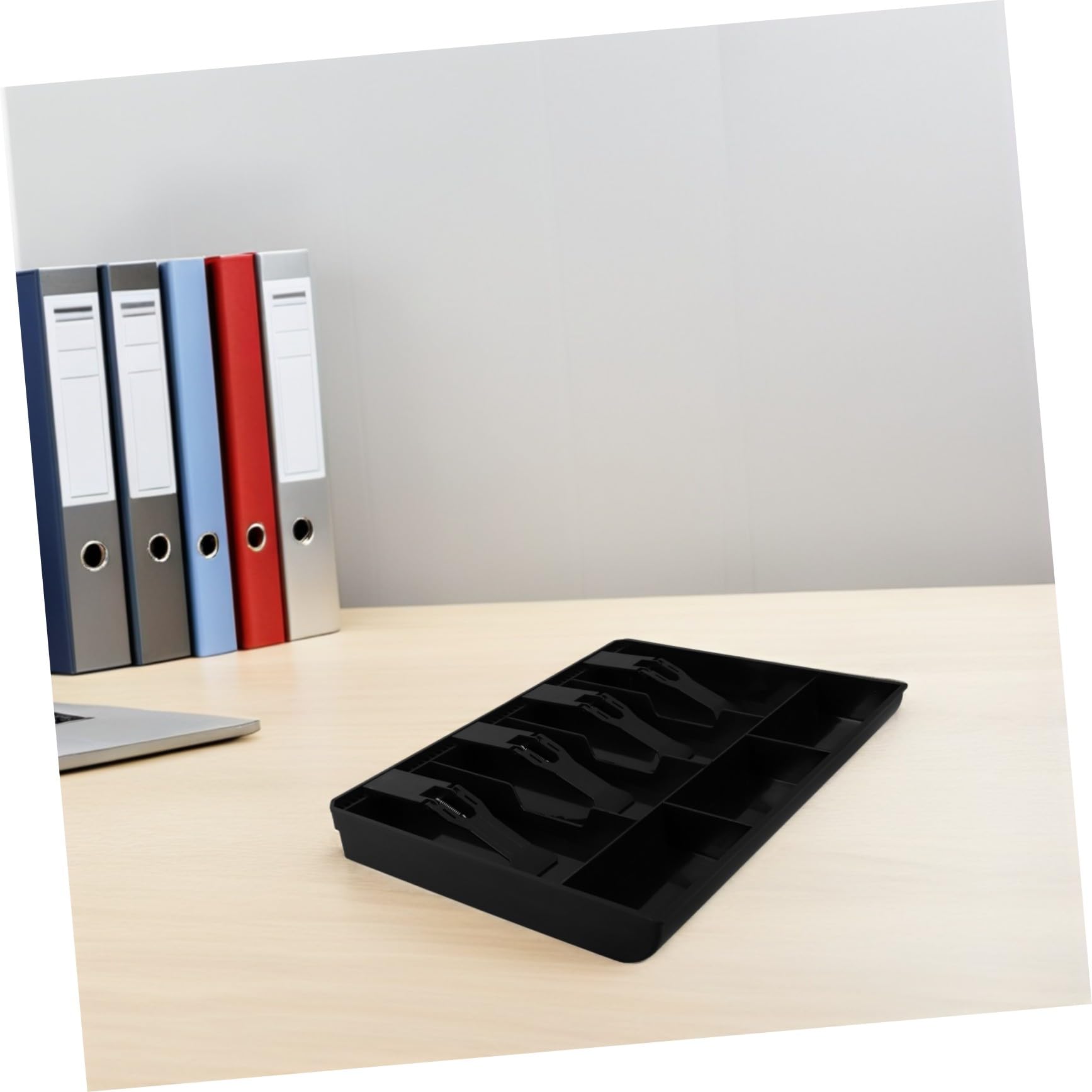SHINEOFI 2 Piezas Bandeja Organizadora de Dinero para Caja Registradora con Compartimentos para Billetes y Monedas Caja de Almacenamiento Resistente y Espaciosa para Accesorios de