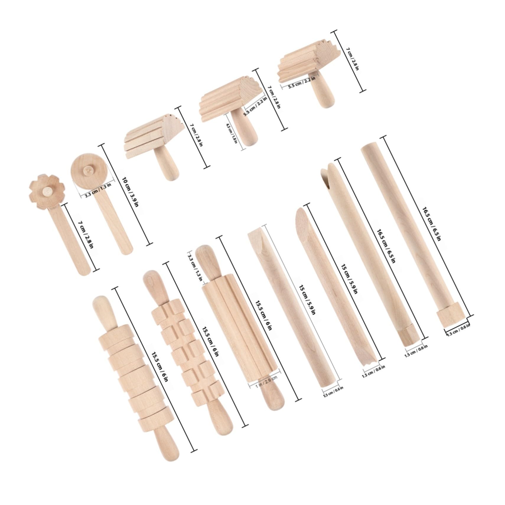 Outil en Bois pour Modelage Garçon et Filles 1 Set , Lot de 12 de Pièces