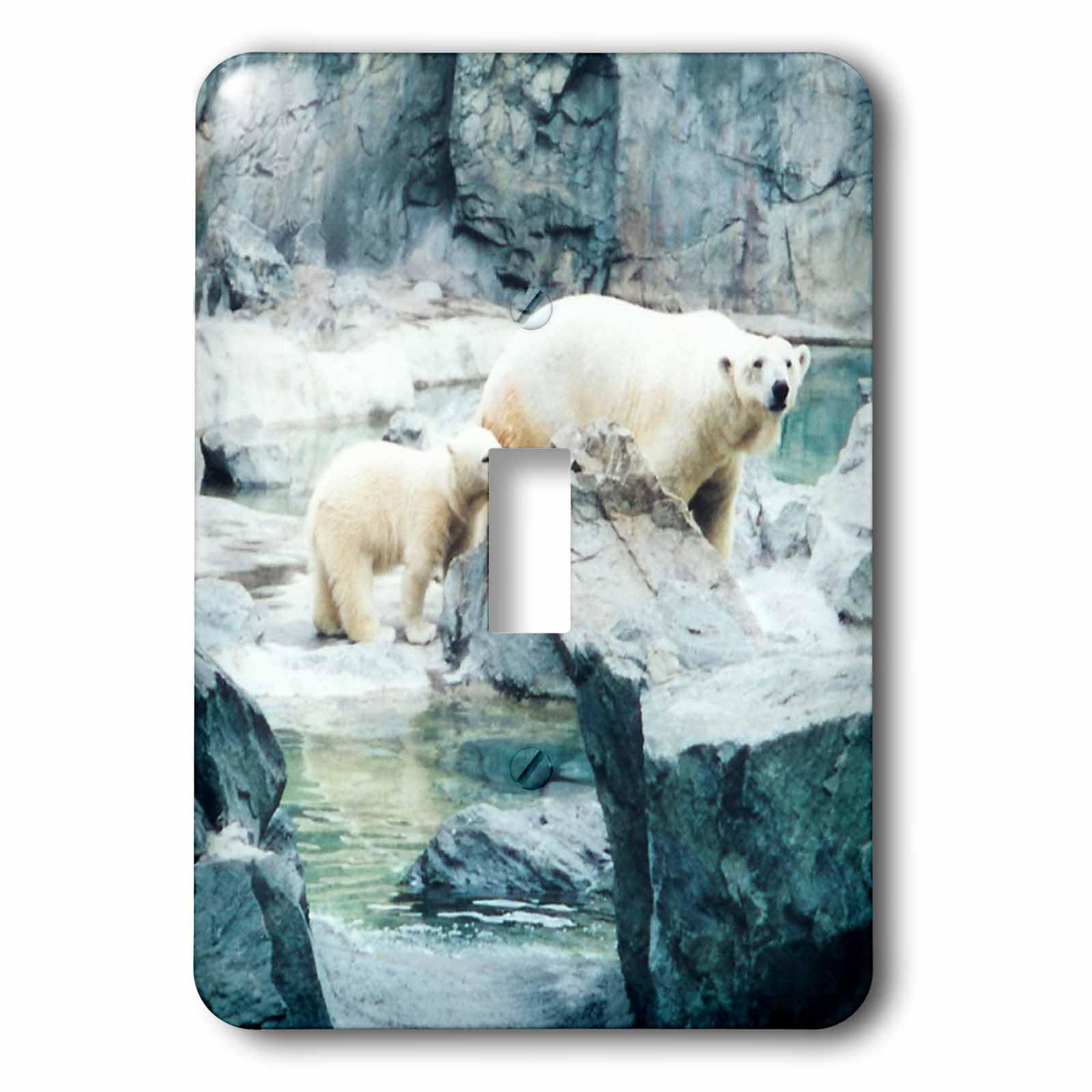 Interruptor de red multicolor 3dRose lsp_24751_1 con grabado de oso polar ártico de palanca