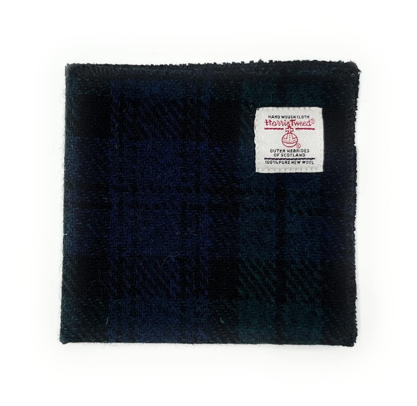 Harris Tweed Handmade Pocket Square Handkerchief (Black Watch Tartan)