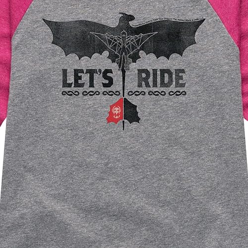 How to Train Your Dragon - Lets Ride - Toddler & Youth Girls Raglan Graphic T-Shirt3