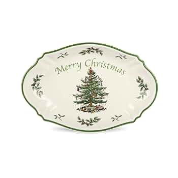Amazon.com: Spode Christmas Tree Oval Festive Tray - 6-Inch