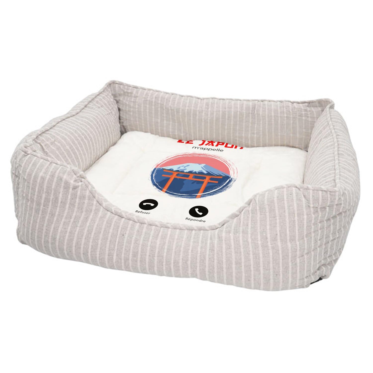 Panier pour chien rembourré Mont Fuji - Solution lit stable et coussin lavable