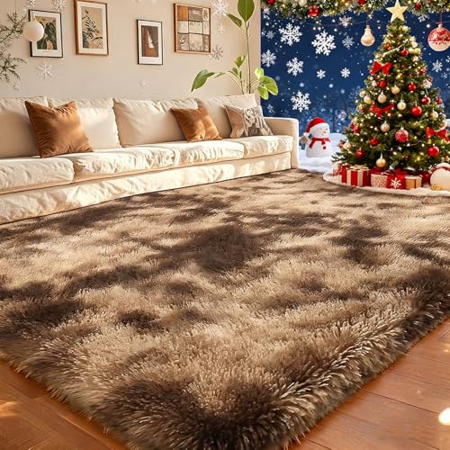 Tapis pour salon moderne grand format marron lavable en machine - 2