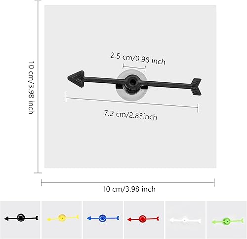 Miniatura 9 de Sonarun Paquete de 40 hilanderos transparentes de borrado en seco con flechas giratorias, giratorios transparentes para escuela, aula, herramientas