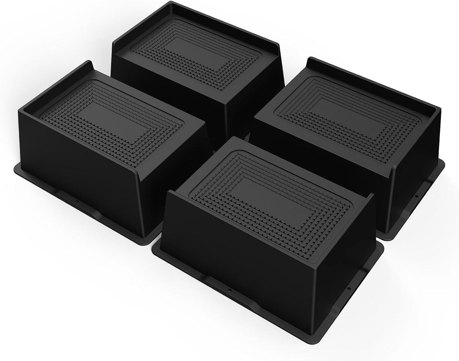 MYMULIKE Bed Risers 2 inch Heavy Duty Furniture Risers, Up to 6000 Lbs Bed lifts Blocks for Couch Desk Sofa Table bookshelf (Black, 2IN-4PCS)