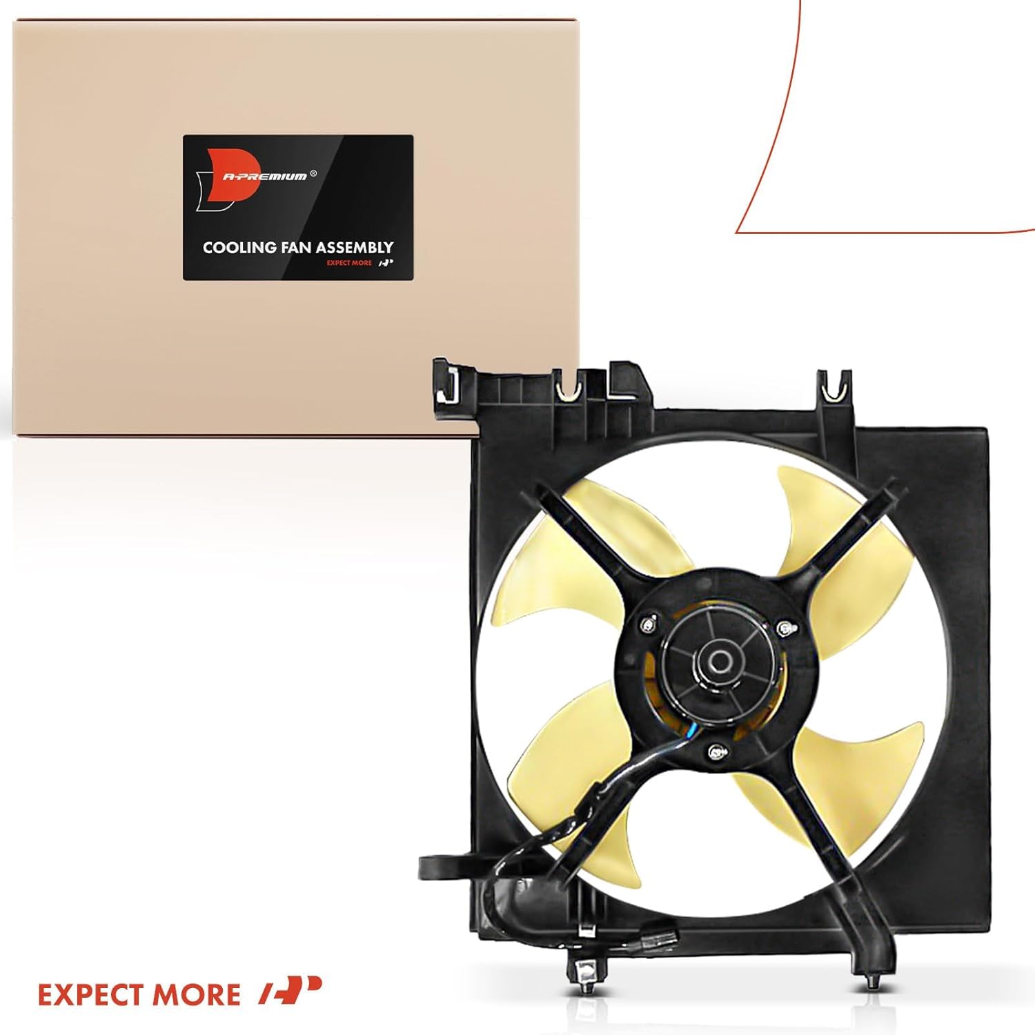 A-Premium Engine Radiator Cooling Fan Assembly Compatible with Select Subaru Models - Outback 2005-2014, Legacy 2005-2014 - Replace# 45121AG02A, 45122AG02B