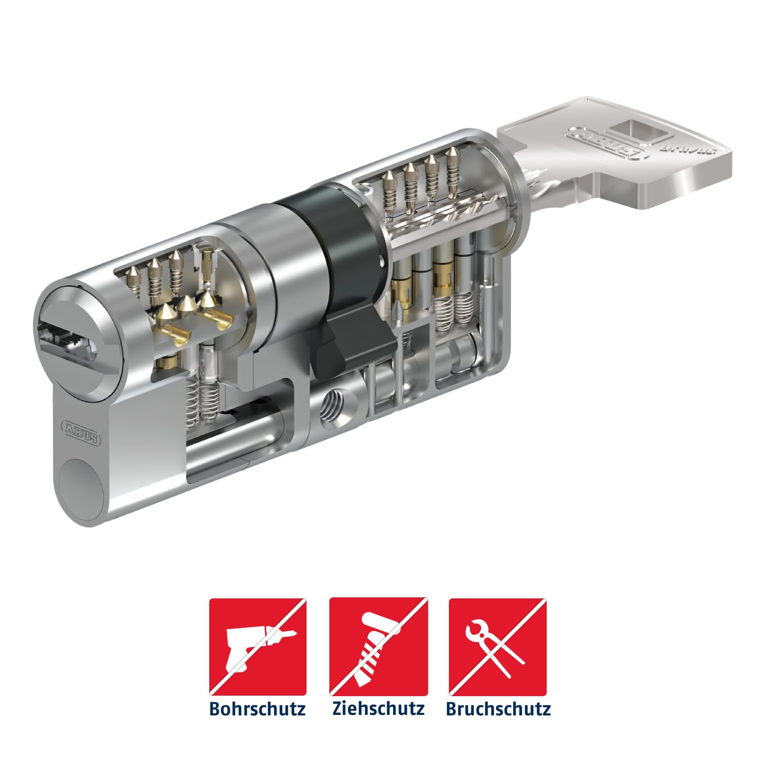 ABUS Türzylinder Bravus.2000 - Sicherheitszylinder mit Wendeschlüssel und technischem Kopierschutz plus Sicherungskarte - 5 Schlüssel inklusive - Made in Germany - Doppelzylinder 30/60