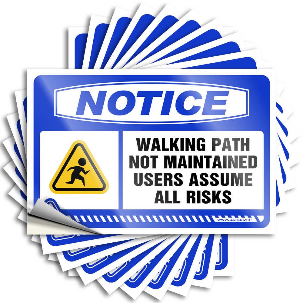 Teen Boy Room Decor Unique Tattoos - Notice Walking Path Not Maintained Users Assume All Risks Removable Decal Laptop Easy Peel for Antimicrobial(12X18CM)