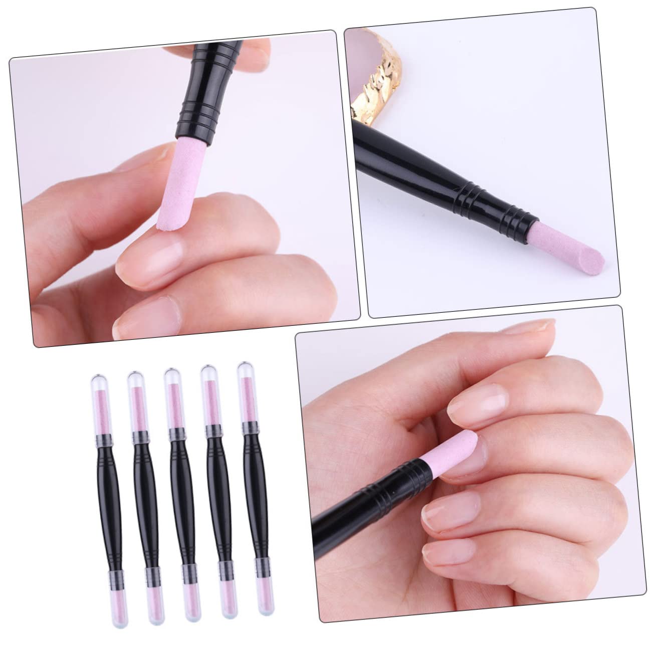 Healeved 15pezzi Penna Pietra Pomice Doppia Testa Per Rimozione Cuticole e Limatura Unghie Strumento Manicure Sicuro e Riutilizzabile Per Unghie e Pulite