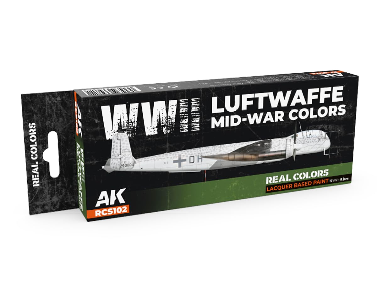 Ak Interactive Ak Real Colors Set Rcs102 Wwii Luftwaffe Mid-War Colors (8X17ml)